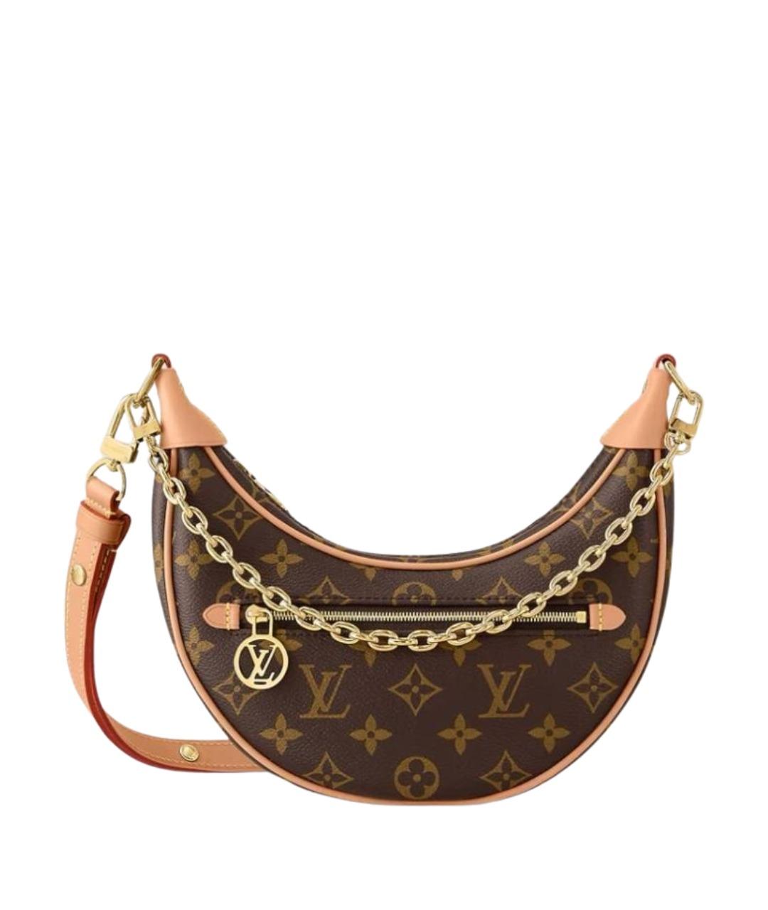 LOUIS VUITTON Коричневая кожаная сумка через плечо, фото 10