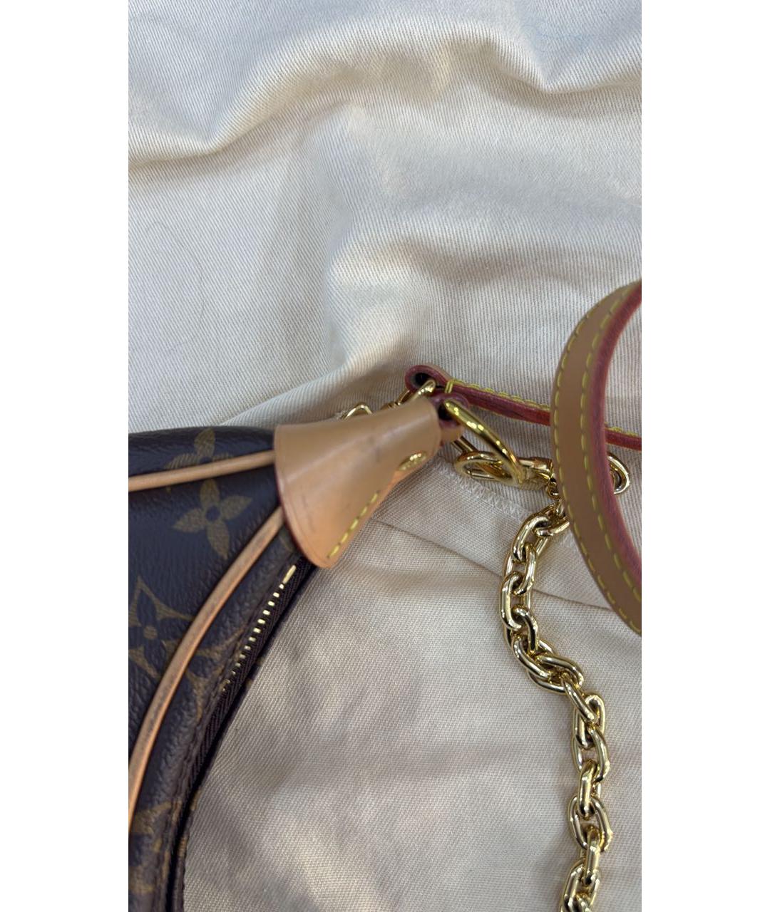 LOUIS VUITTON Коричневая кожаная сумка через плечо, фото 7