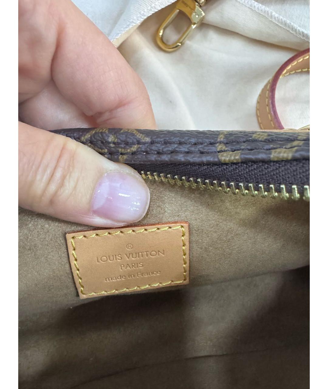 LOUIS VUITTON Коричневая кожаная сумка через плечо, фото 4