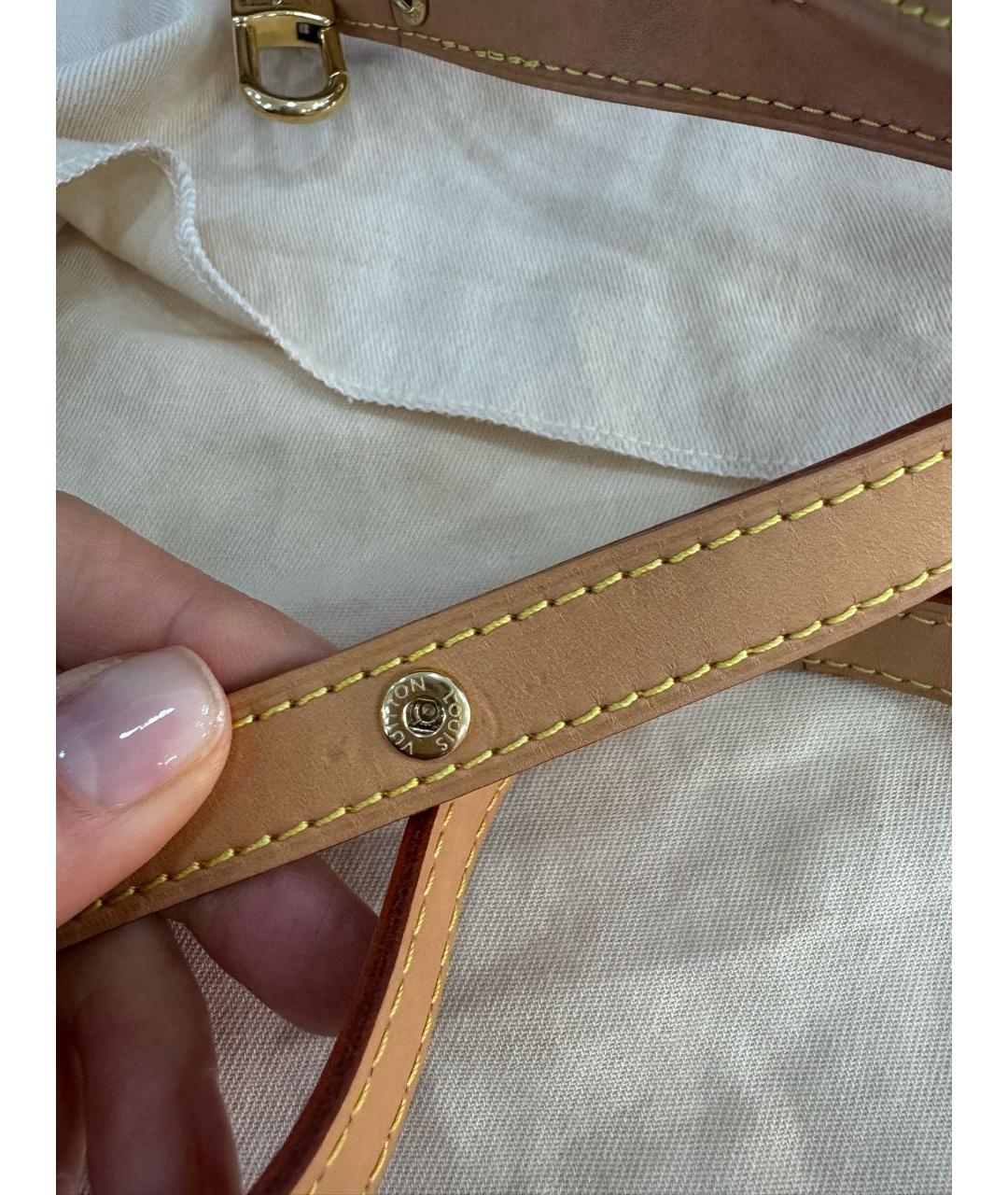 LOUIS VUITTON Коричневая кожаная сумка через плечо, фото 8