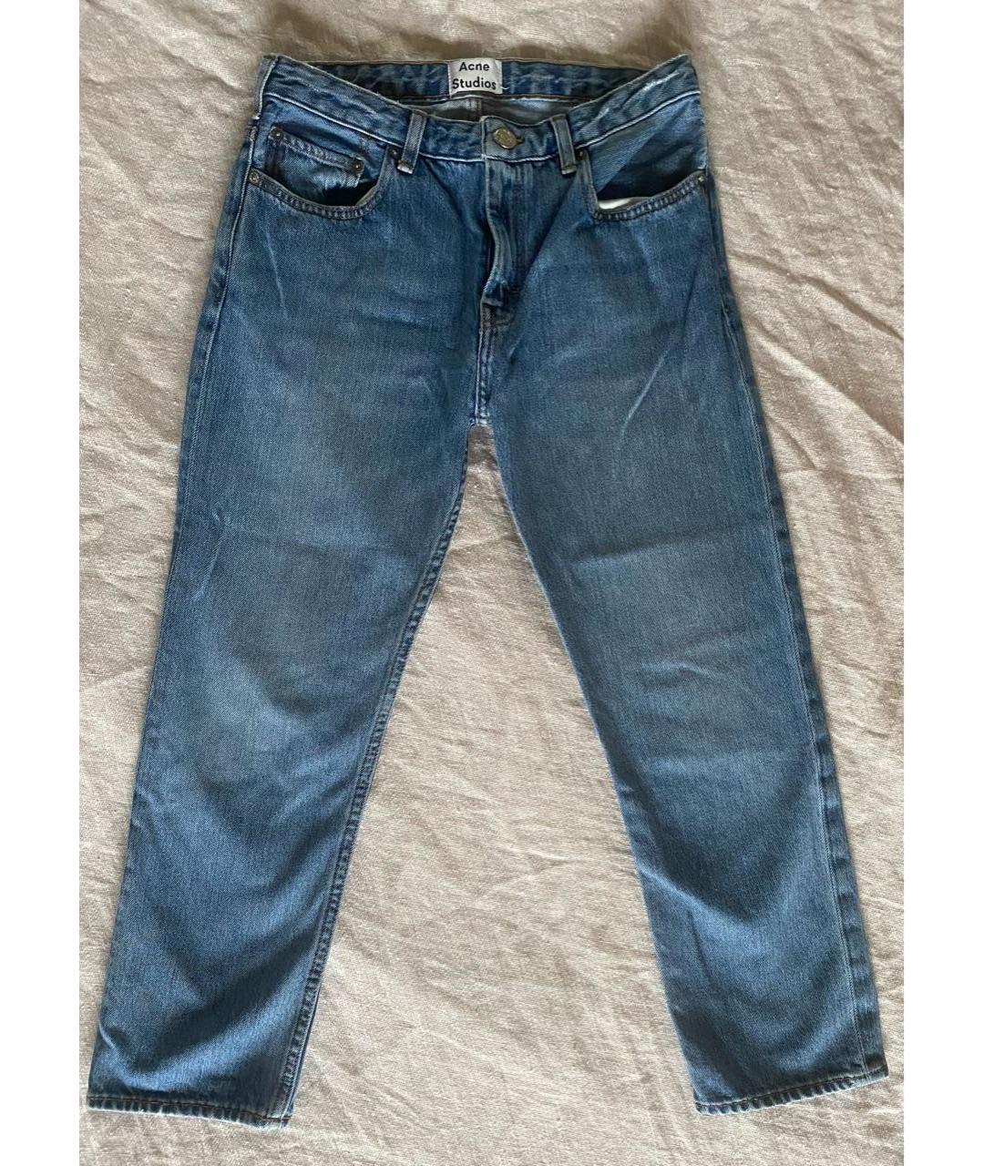 ACNE STUDIOS Синие хлопковые прямые джинсы, фото 9