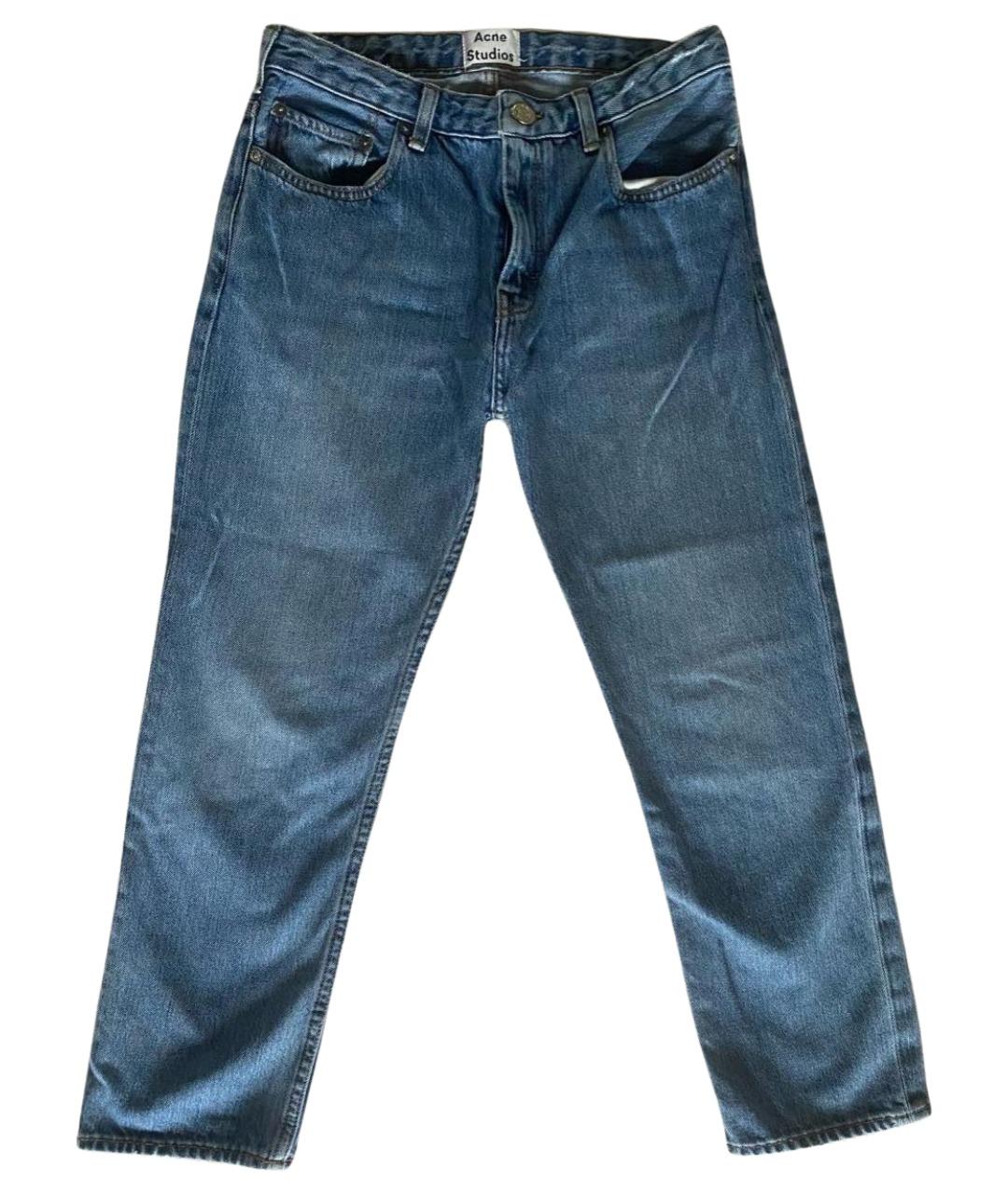 ACNE STUDIOS Синие хлопковые прямые джинсы, фото 1