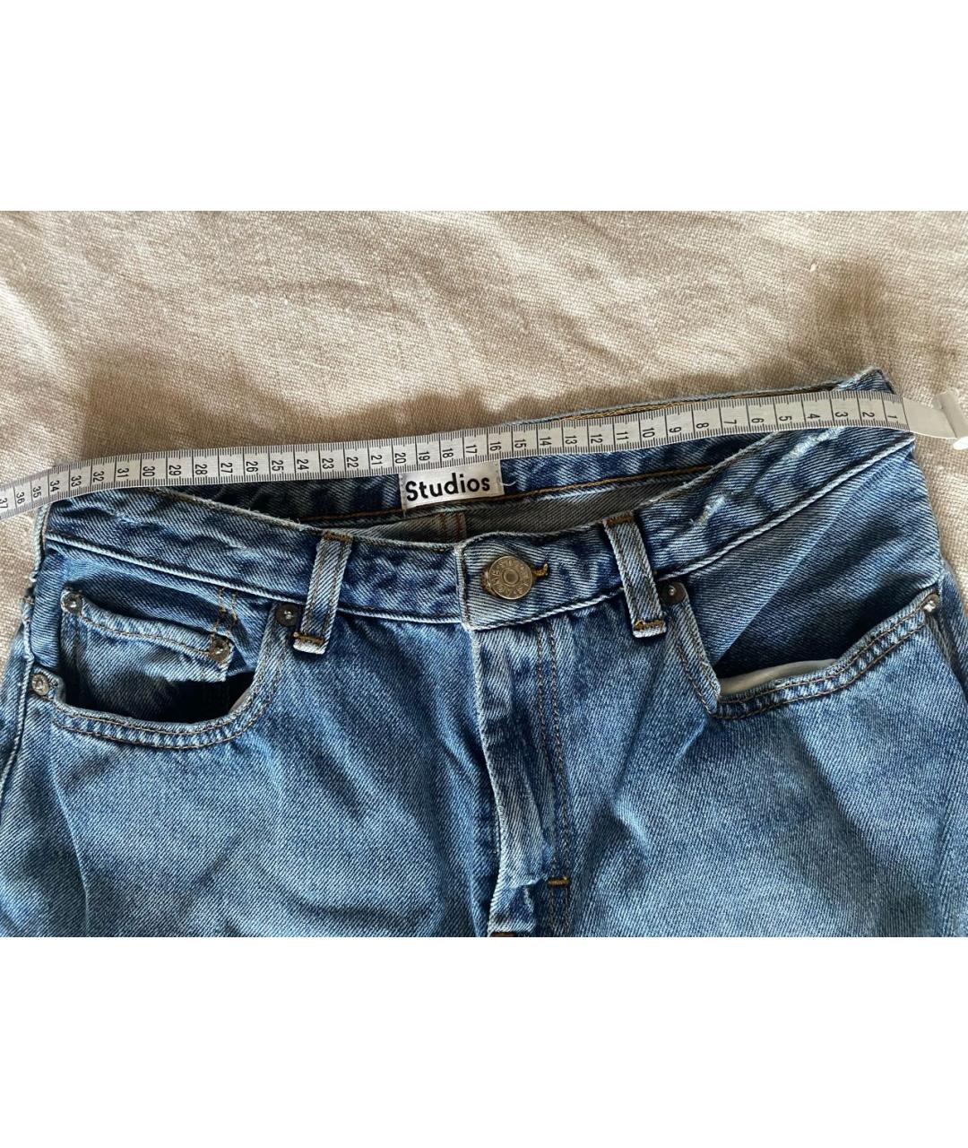 ACNE STUDIOS Синие хлопковые прямые джинсы, фото 3