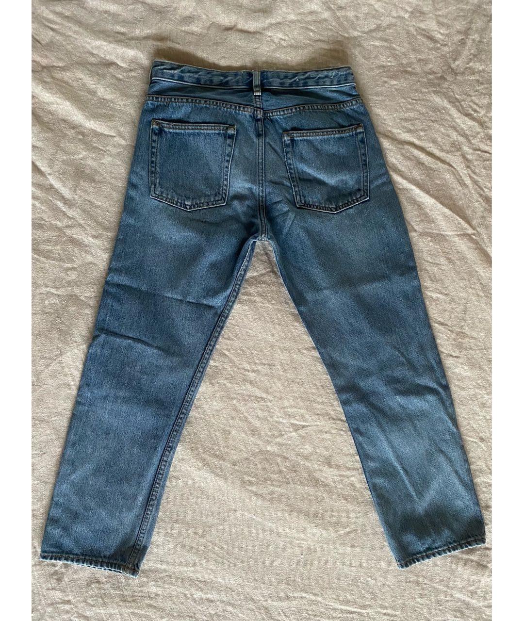 ACNE STUDIOS Синие хлопковые прямые джинсы, фото 2