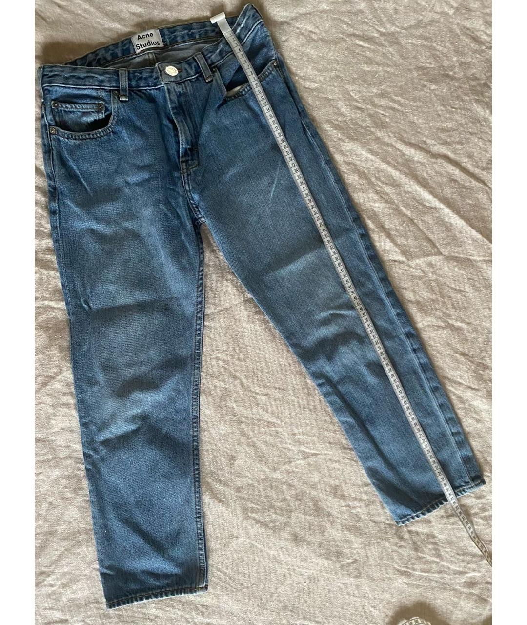 ACNE STUDIOS Синие хлопковые прямые джинсы, фото 5