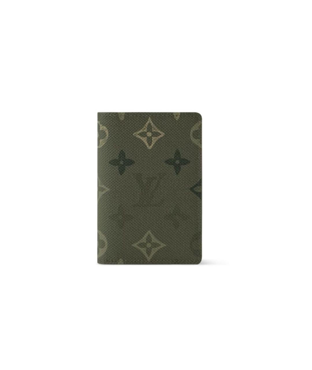 LOUIS VUITTON Хаки кожаный кошелек, фото 1