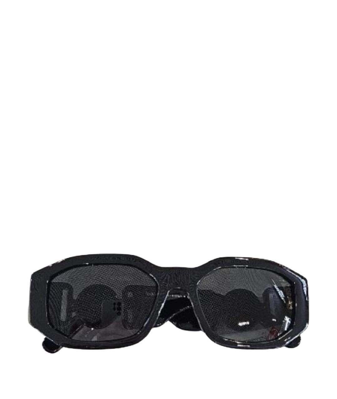 VERSACE Черные пластиковые солнцезащитные очки, фото 1
