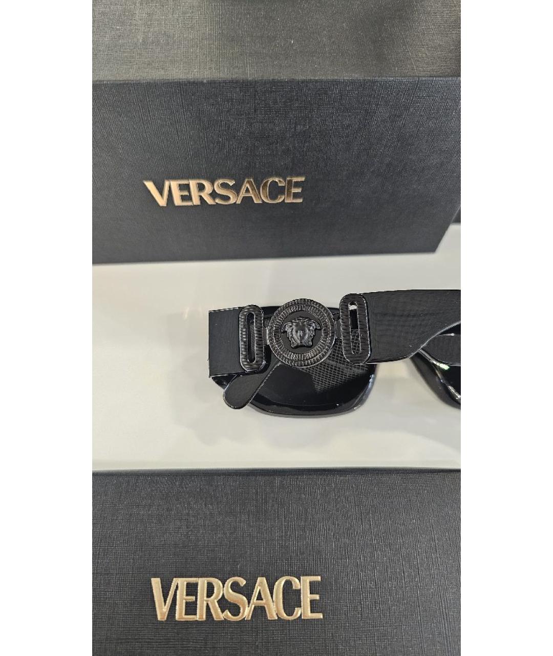 VERSACE Черные пластиковые солнцезащитные очки, фото 2