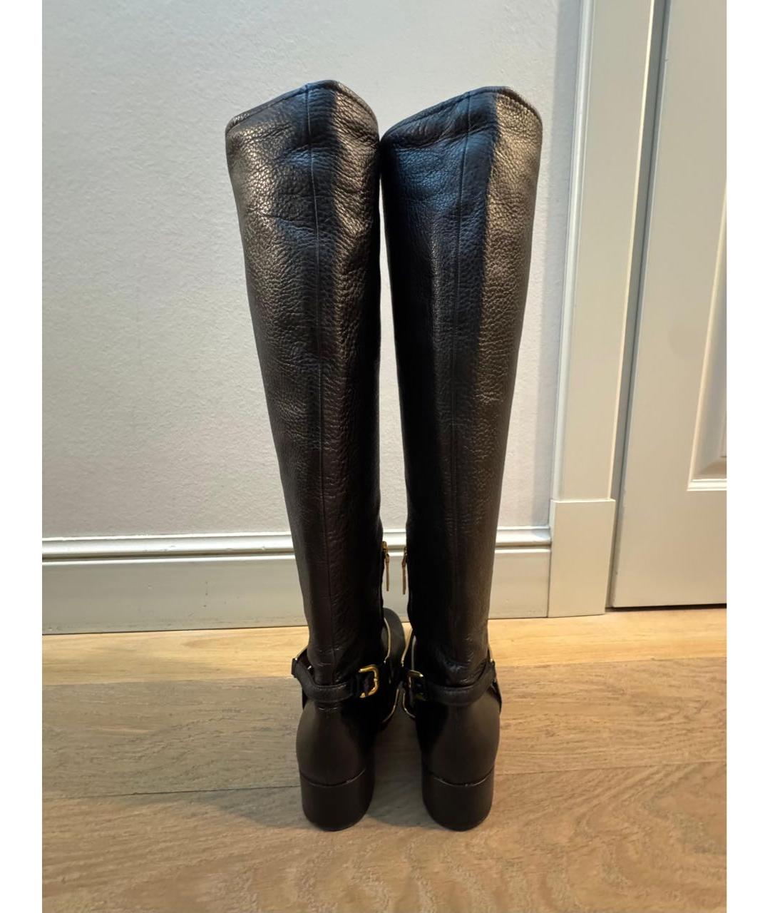 PRADA Черные кожаные сапоги, фото 4