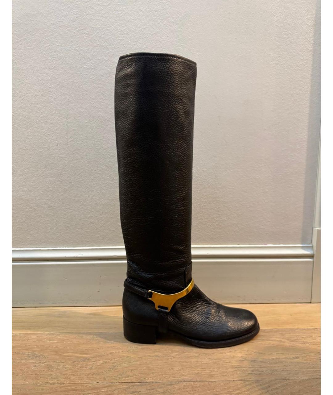 PRADA Черные кожаные сапоги, фото 9