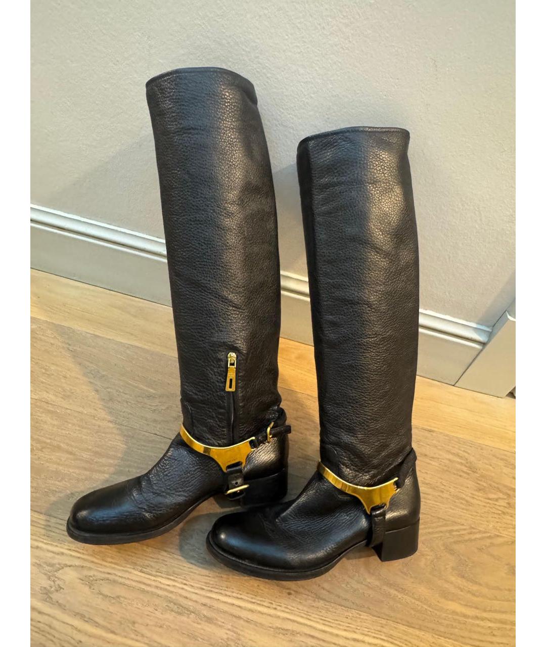PRADA Черные кожаные сапоги, фото 3