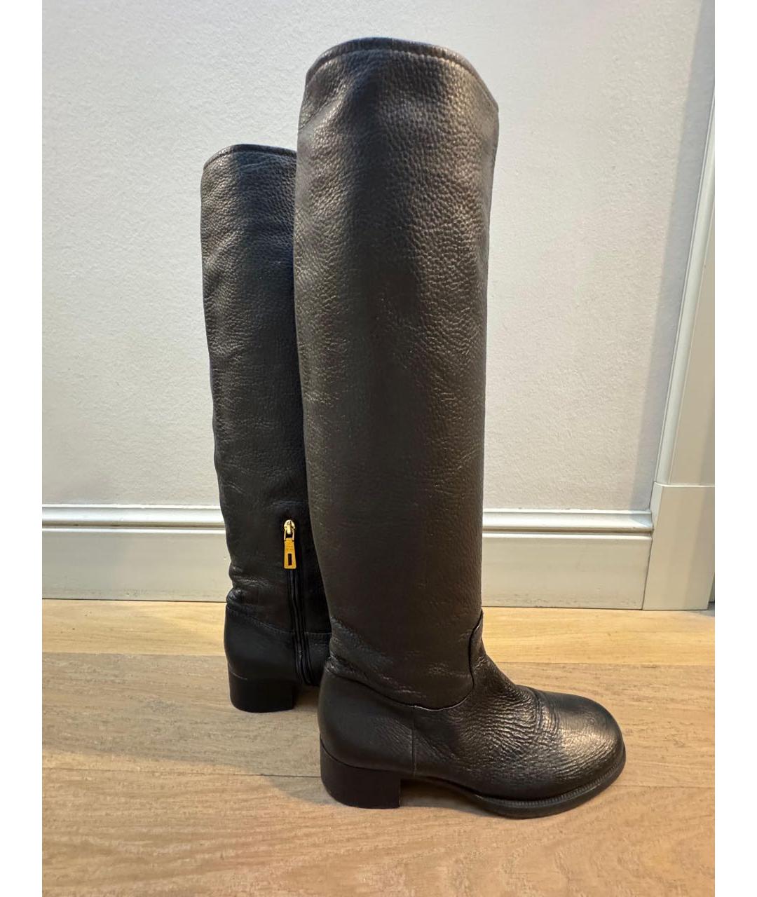 PRADA Черные кожаные сапоги, фото 8