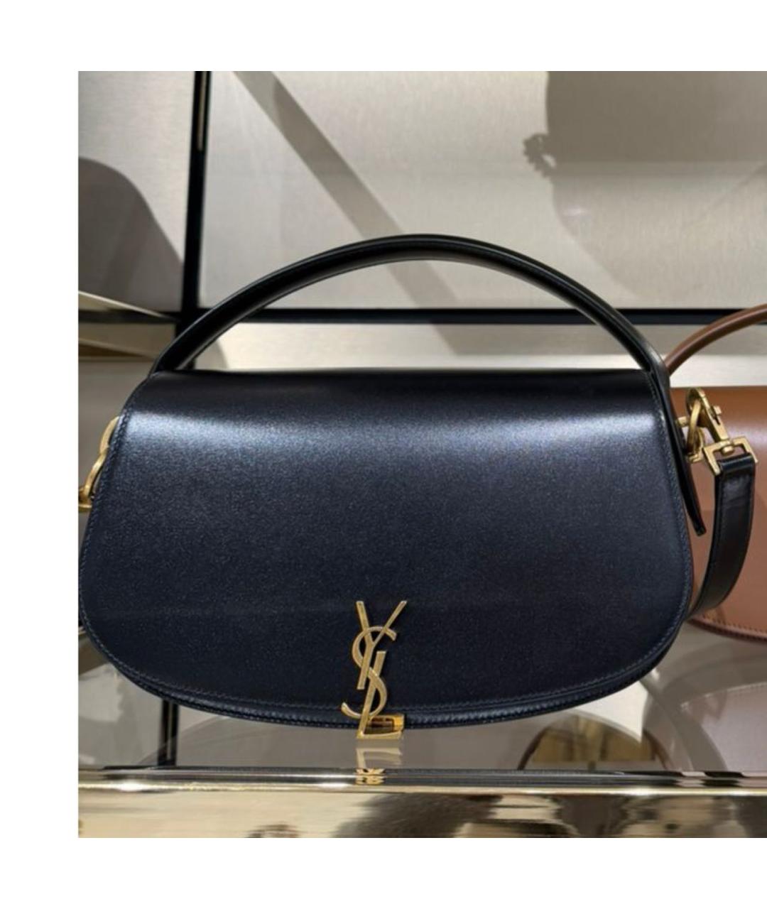 SAINT LAURENT Черная кожаная сумка через плечо, фото 3