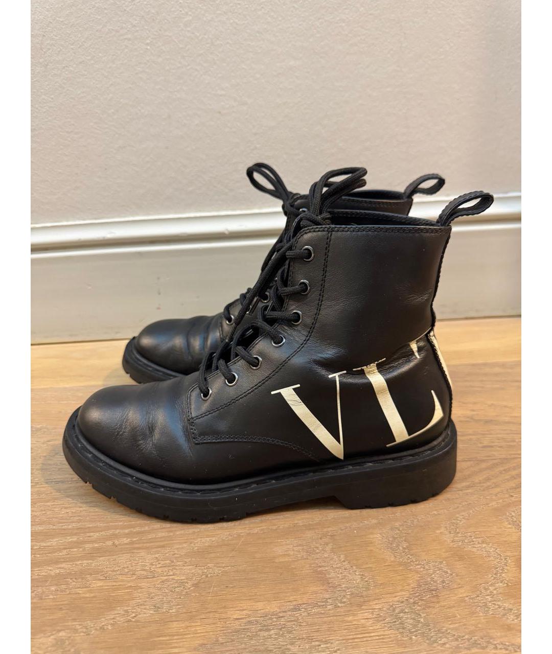 VALENTINO Черные кожаные ботинки, фото 6