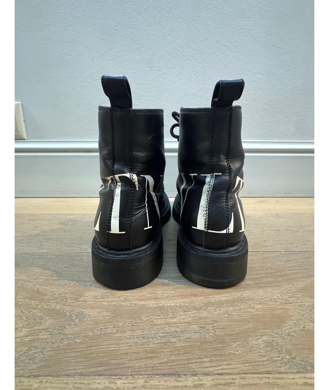VALENTINO Черные кожаные ботинки, фото 4