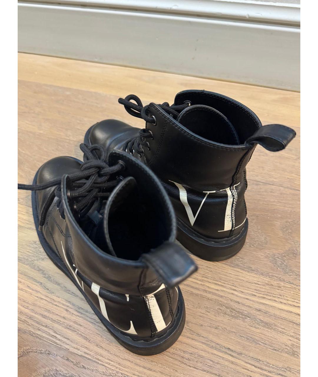 VALENTINO Черные кожаные ботинки, фото 5