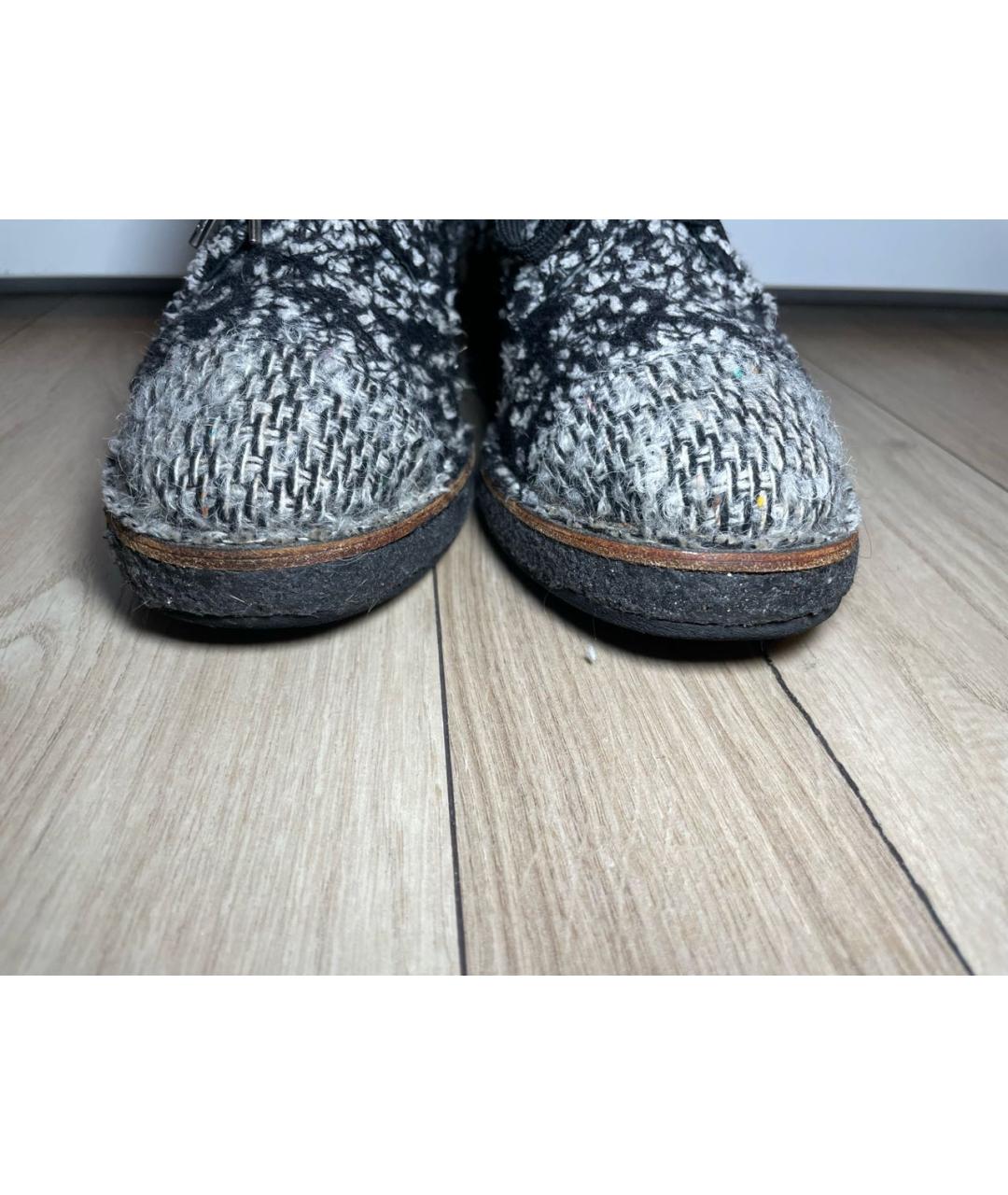 CHANEL Серые текстильные ботинки, фото 6