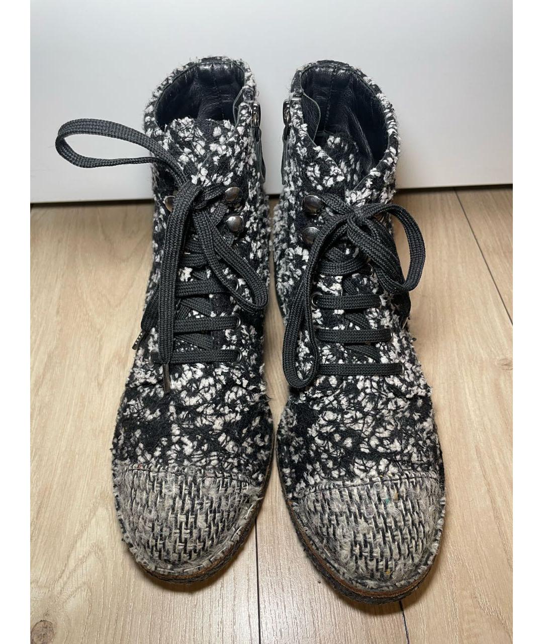 CHANEL Серые текстильные ботинки, фото 7