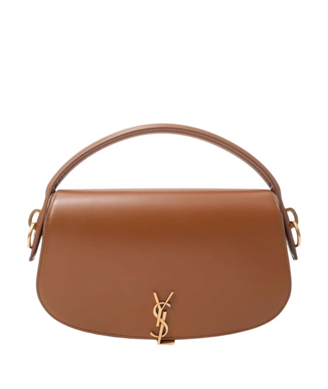 SAINT LAURENT Бежевая кожаная сумка через плечо, фото 1