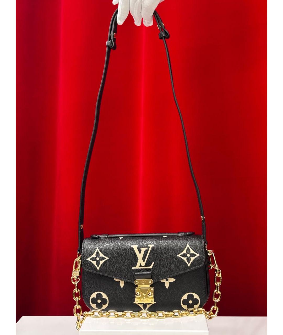 LOUIS VUITTON Черная кожаная сумка через плечо, фото 4