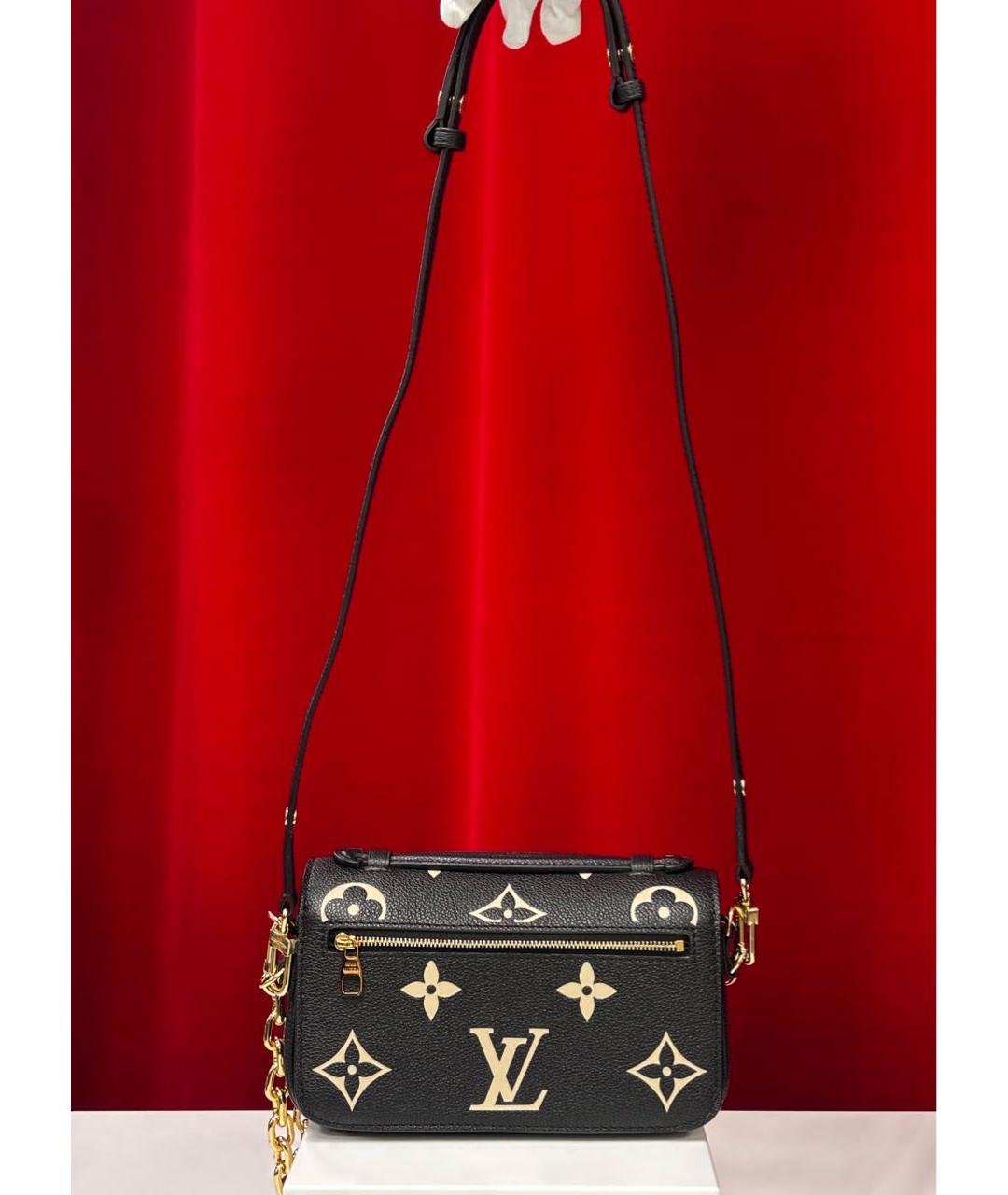 LOUIS VUITTON Черная кожаная сумка через плечо, фото 5