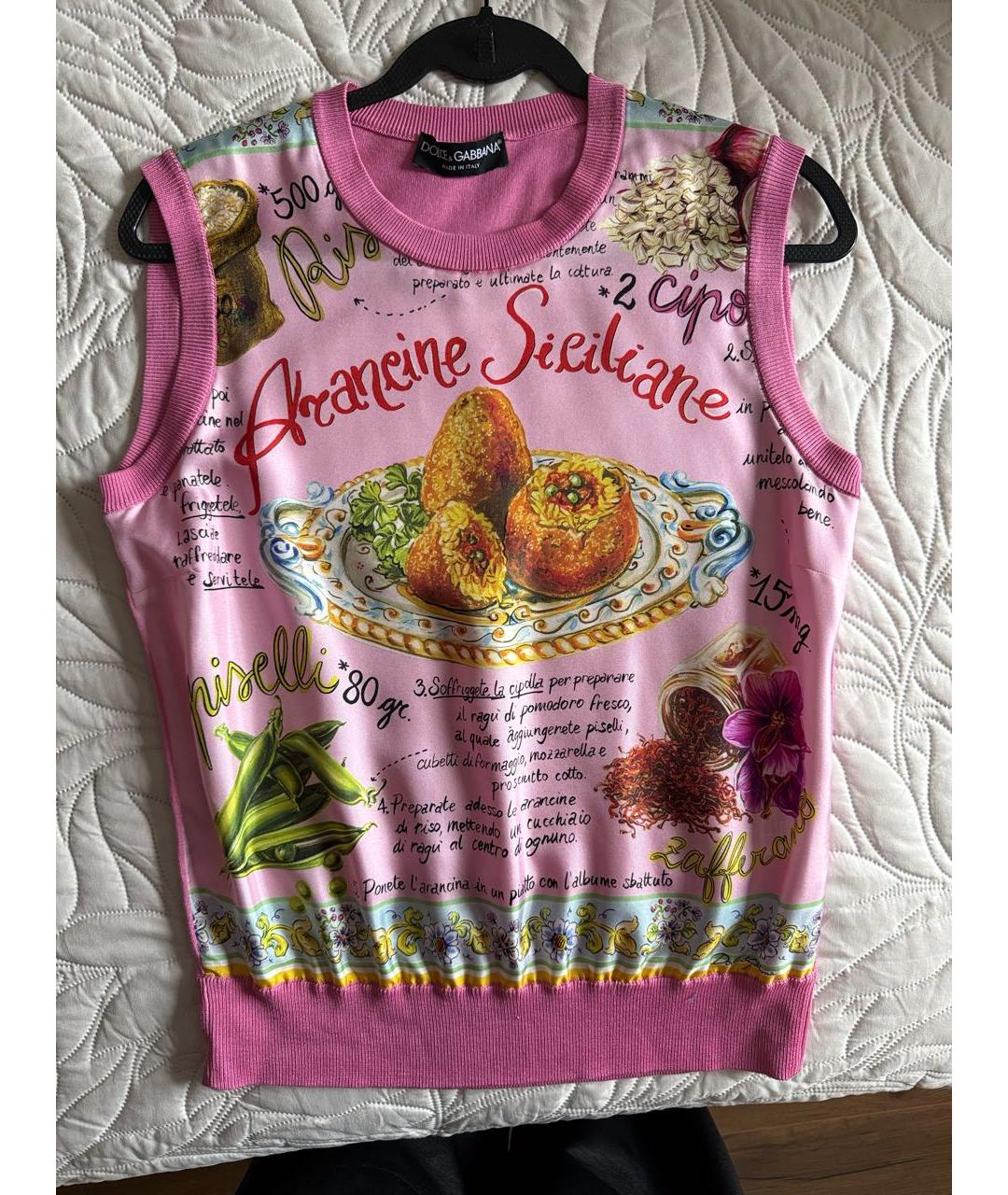 DOLCE&GABBANA Мульти шелковая майка, фото 5