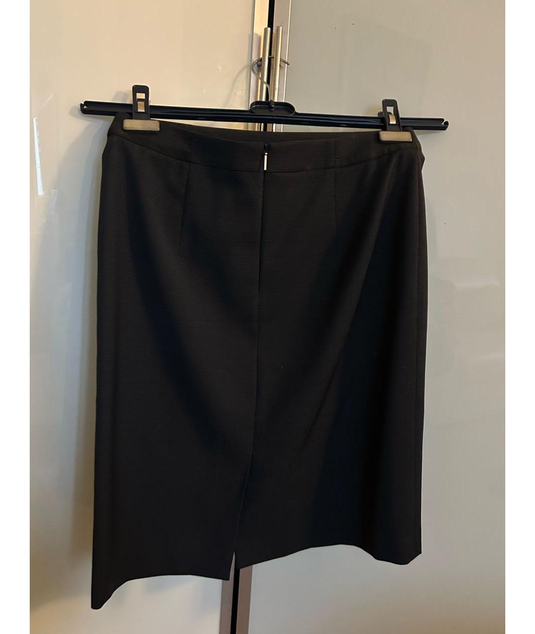 HUGO BOSS Черная шерстяная юбка миди, фото 2