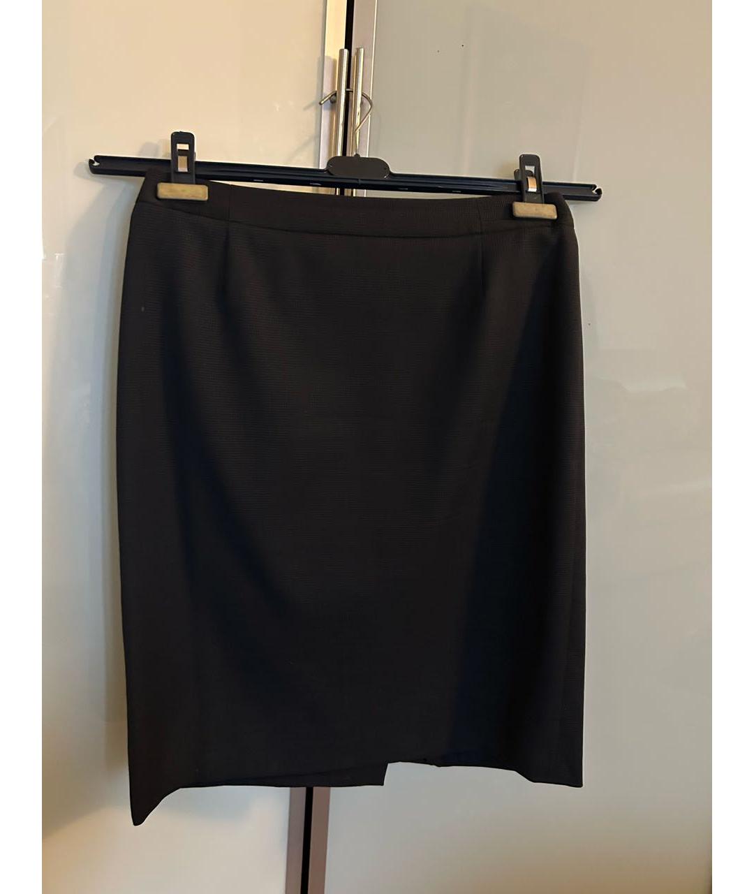 HUGO BOSS Черная шерстяная юбка миди, фото 8