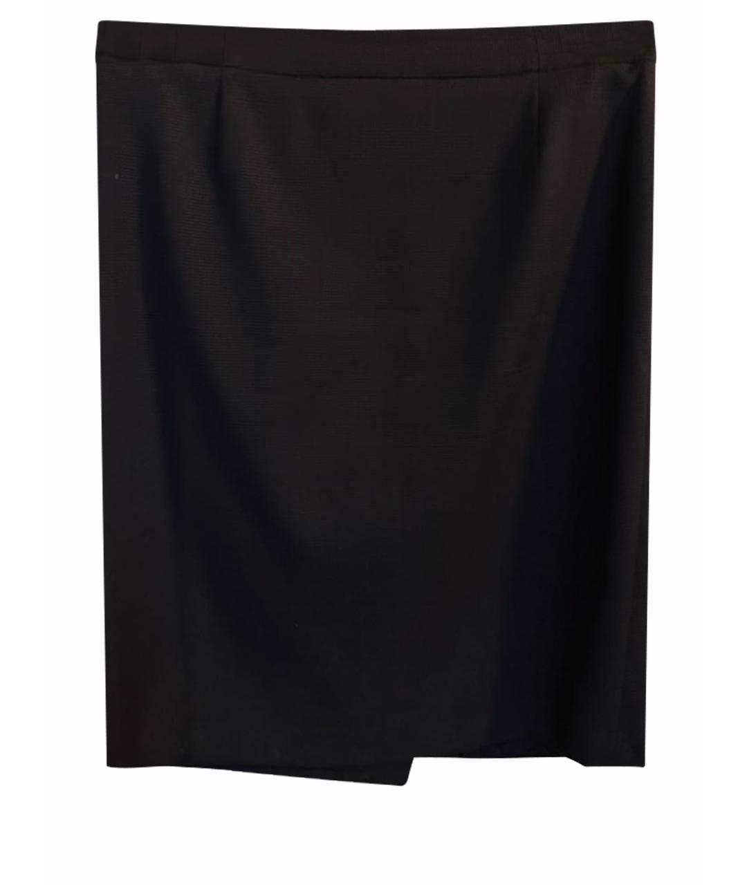 HUGO BOSS Черная шерстяная юбка миди, фото 1