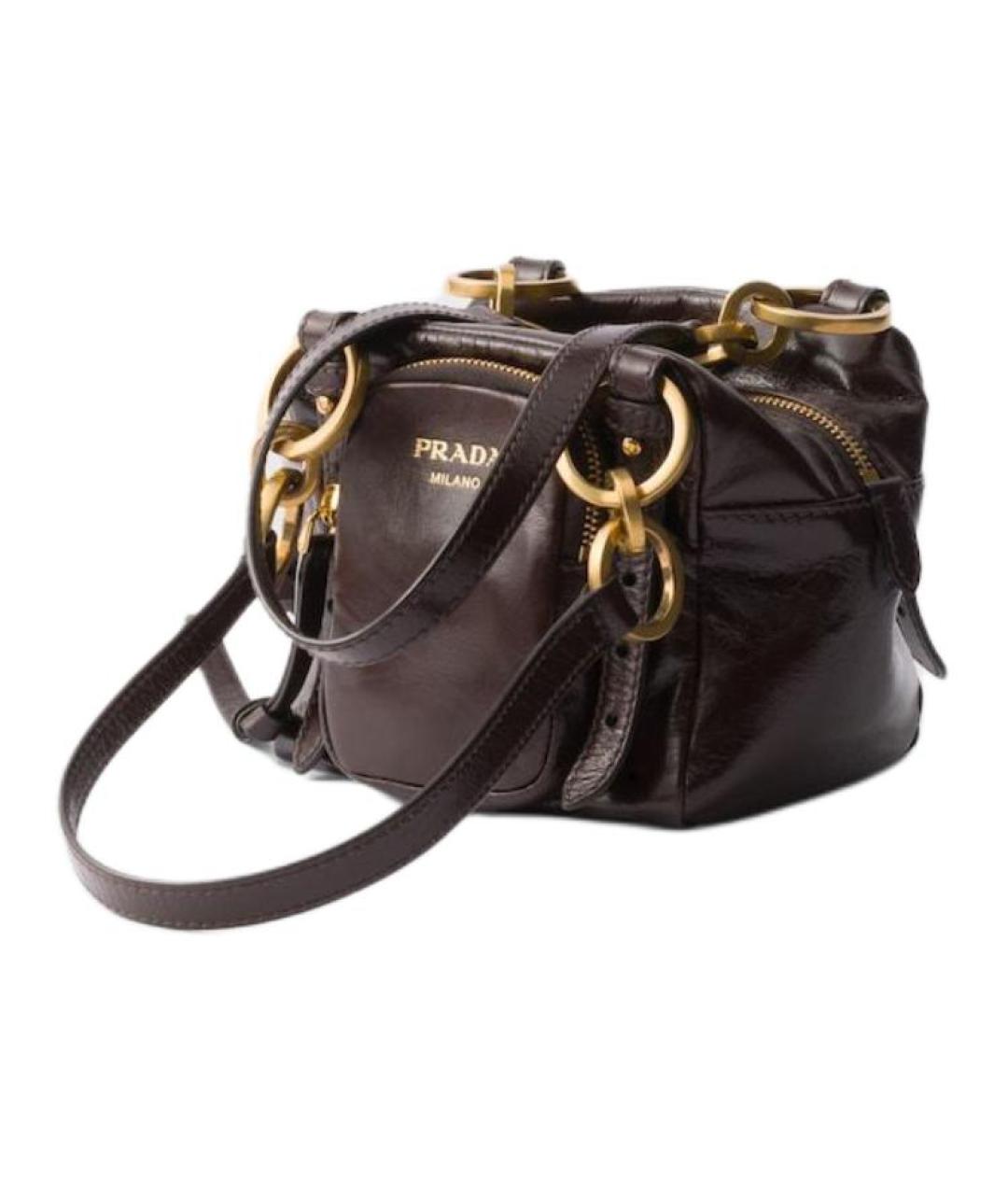 PRADA Коричневая кожаная сумка через плечо, фото 2