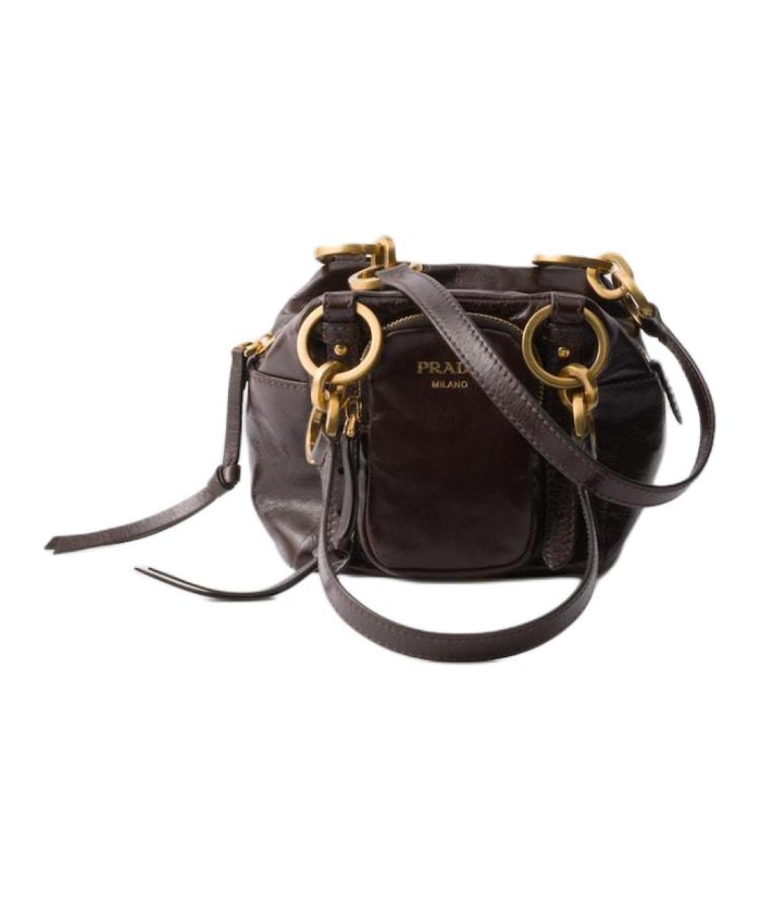 PRADA Коричневая кожаная сумка через плечо, фото 1