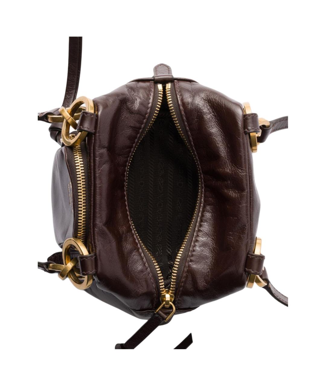 PRADA Коричневая кожаная сумка через плечо, фото 4