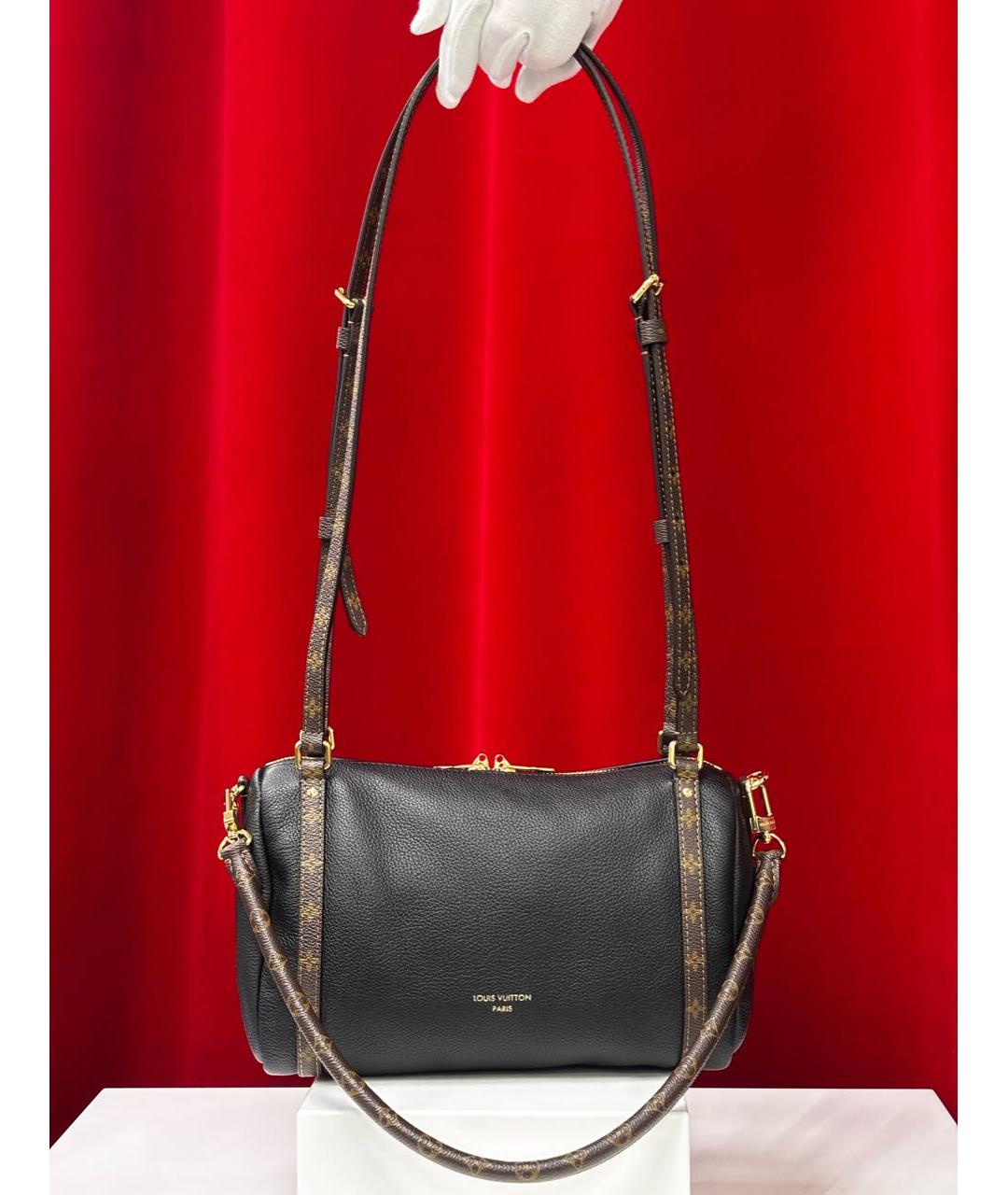 LOUIS VUITTON Черная кожаная сумка через плечо, фото 4