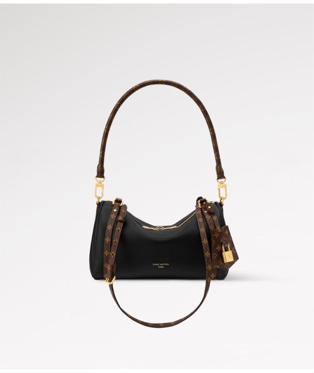 LOUIS VUITTON Черная кожаная сумка через плечо, фото 6