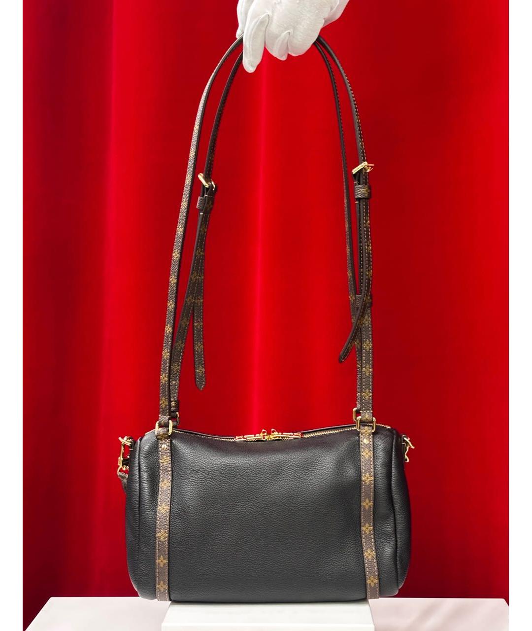 LOUIS VUITTON Черная кожаная сумка через плечо, фото 5