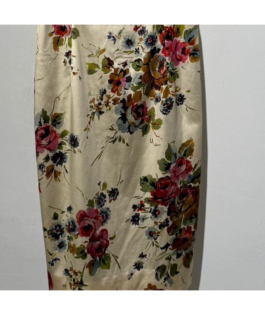 DOLCE&GABBANA Бежевое ацетатное повседневное платье, фото 4