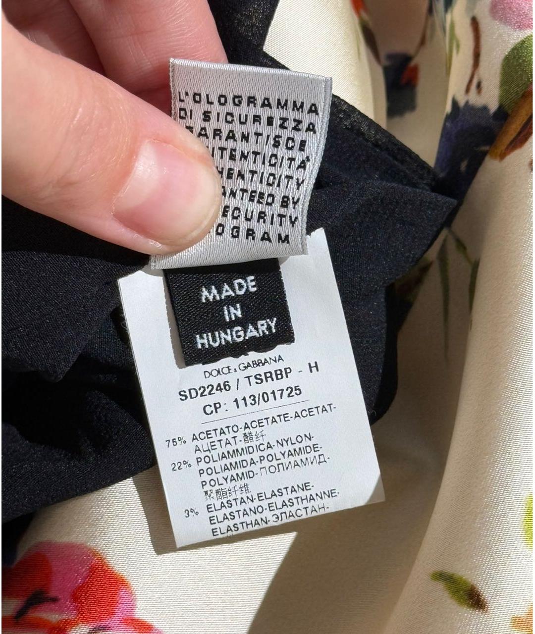 DOLCE&GABBANA Бежевое ацетатное повседневное платье, фото 7