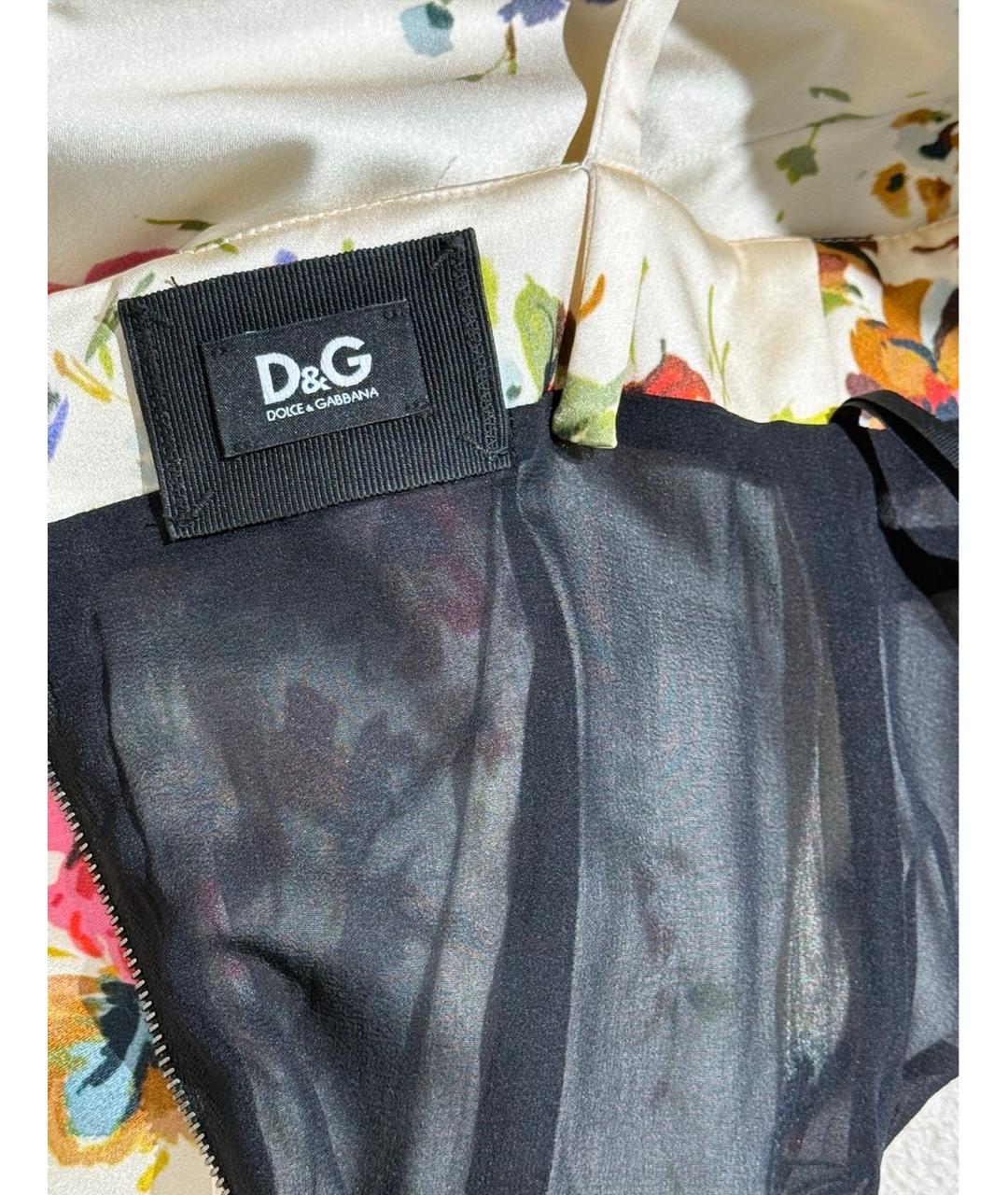 DOLCE&GABBANA Бежевое ацетатное повседневное платье, фото 3