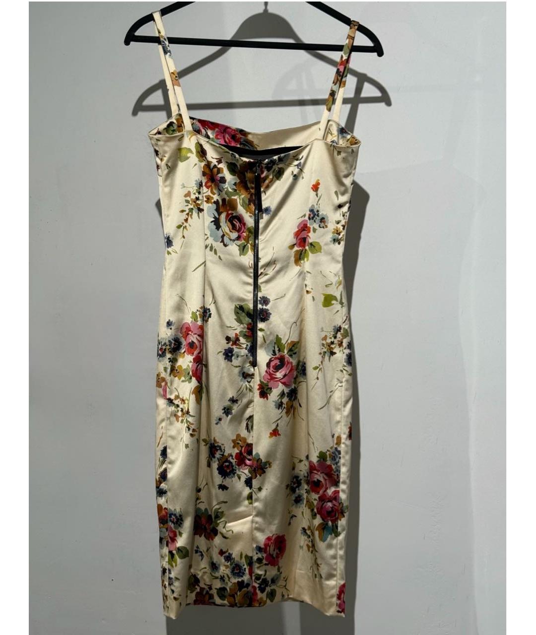 DOLCE&GABBANA Бежевое ацетатное повседневное платье, фото 2