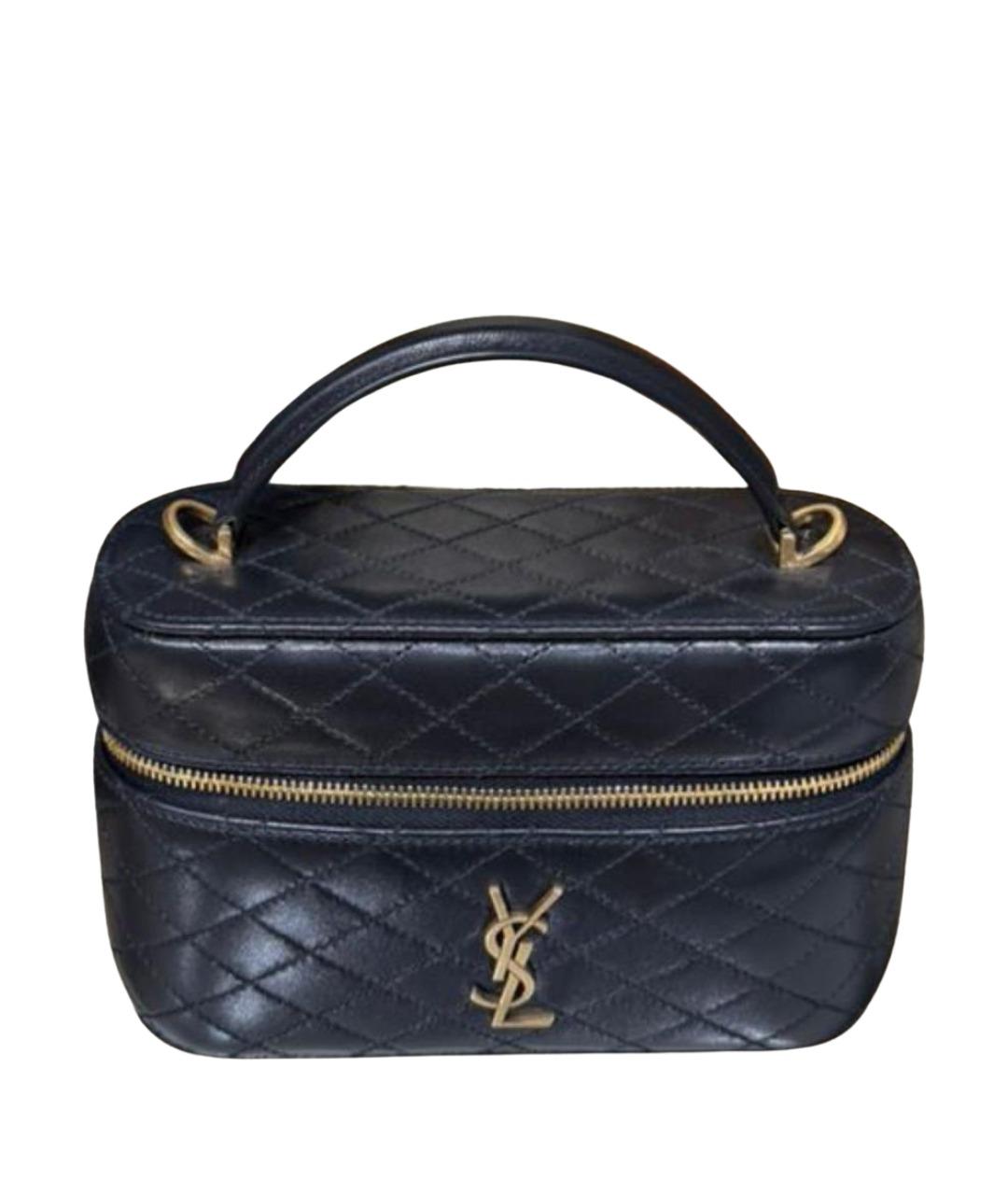 SAINT LAURENT Черная кожаная сумка через плечо, фото 1