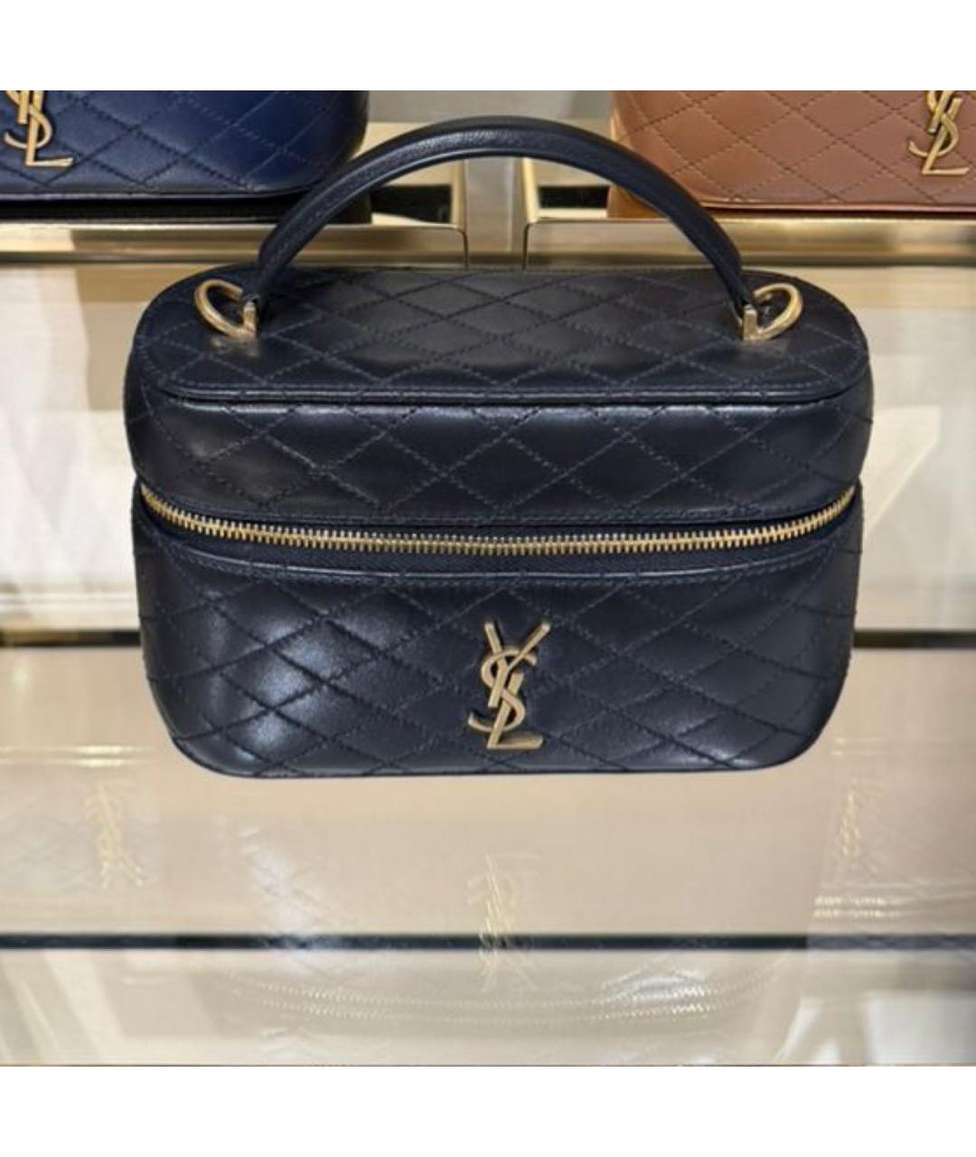 SAINT LAURENT Черная кожаная сумка через плечо, фото 2