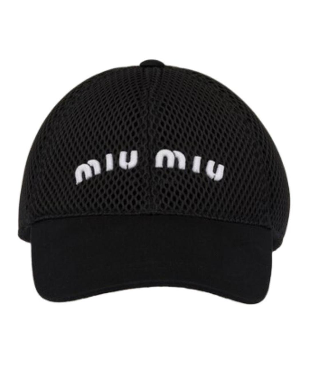 MIU MIU Черная хлопковая кепка, фото 1