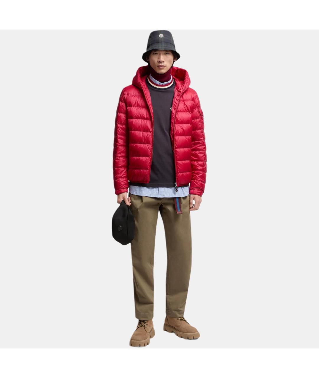 MONCLER Красный пуховик, фото 4