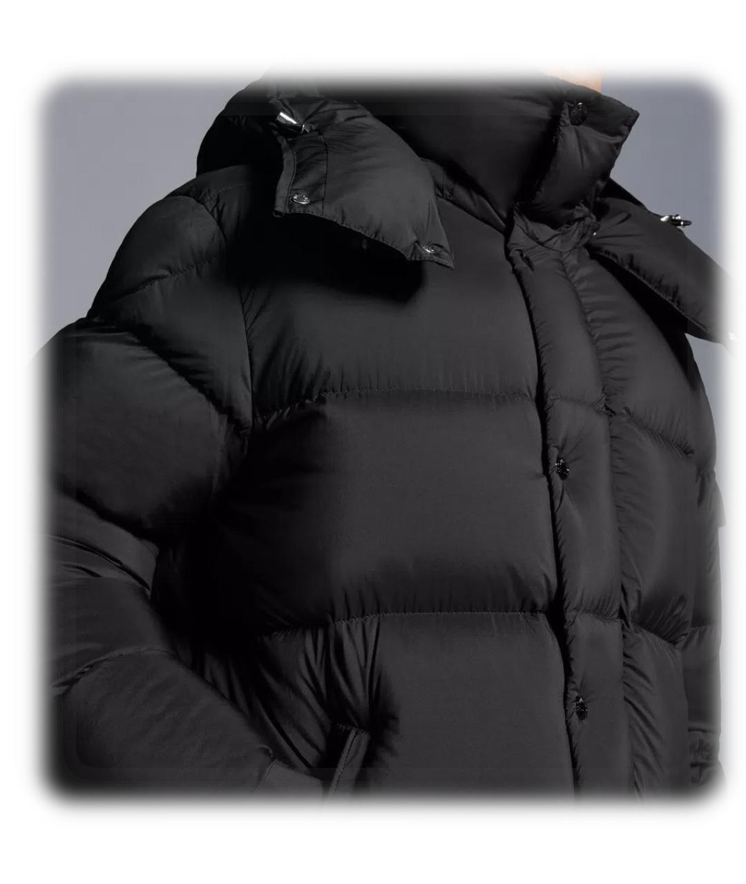 MONCLER Черный полиамидовый пуховик, фото 3