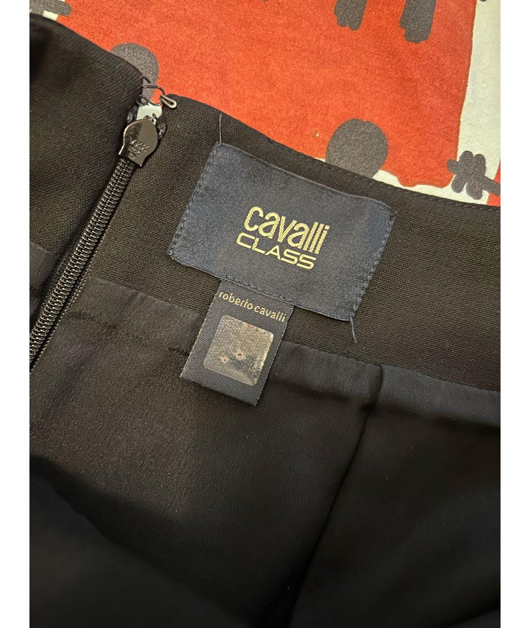CAVALLI CLASS Черная полиэстеровая юбка миди, фото 6