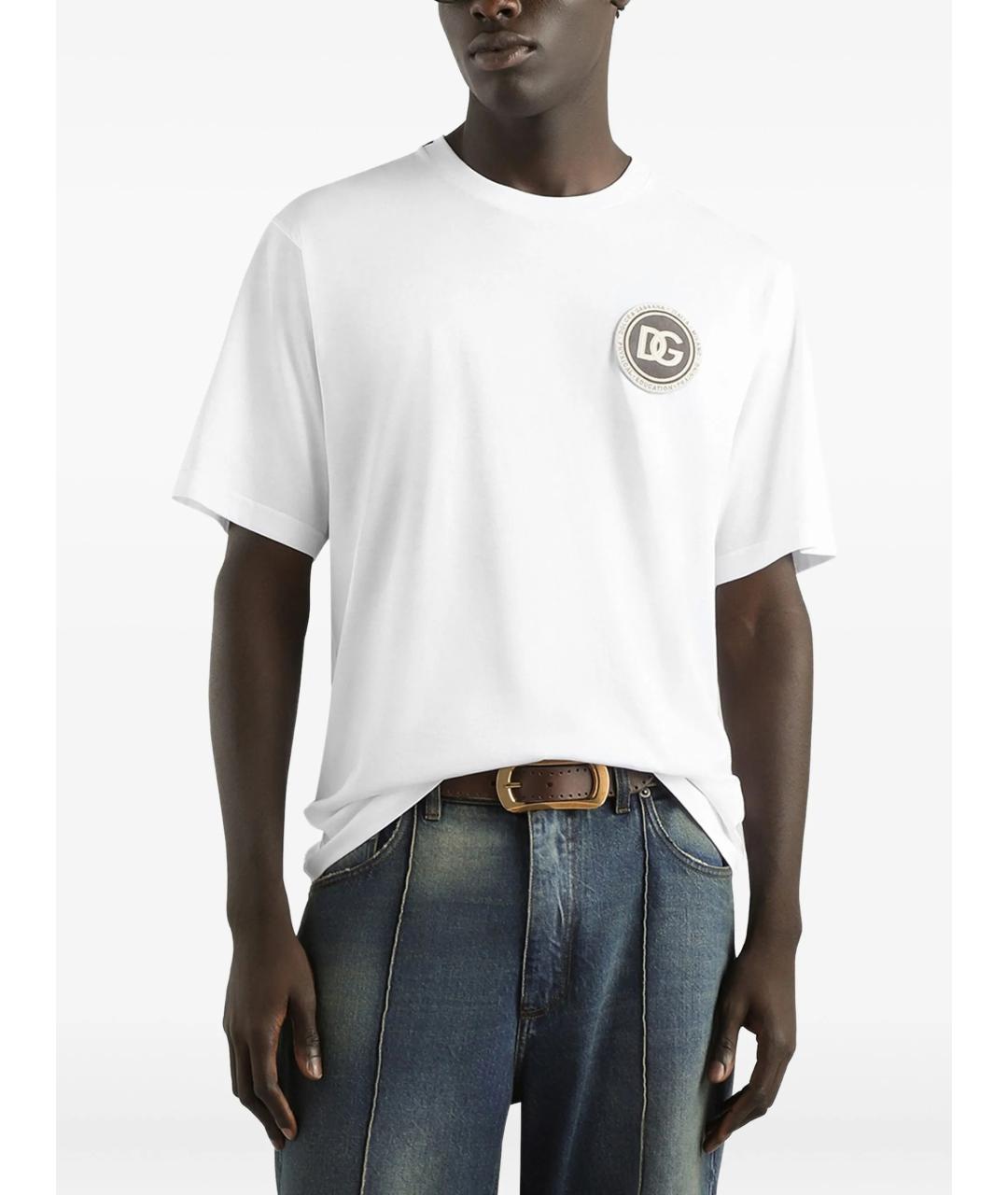 DOLCE&GABBANA Белая хлопковая футболка, фото 4