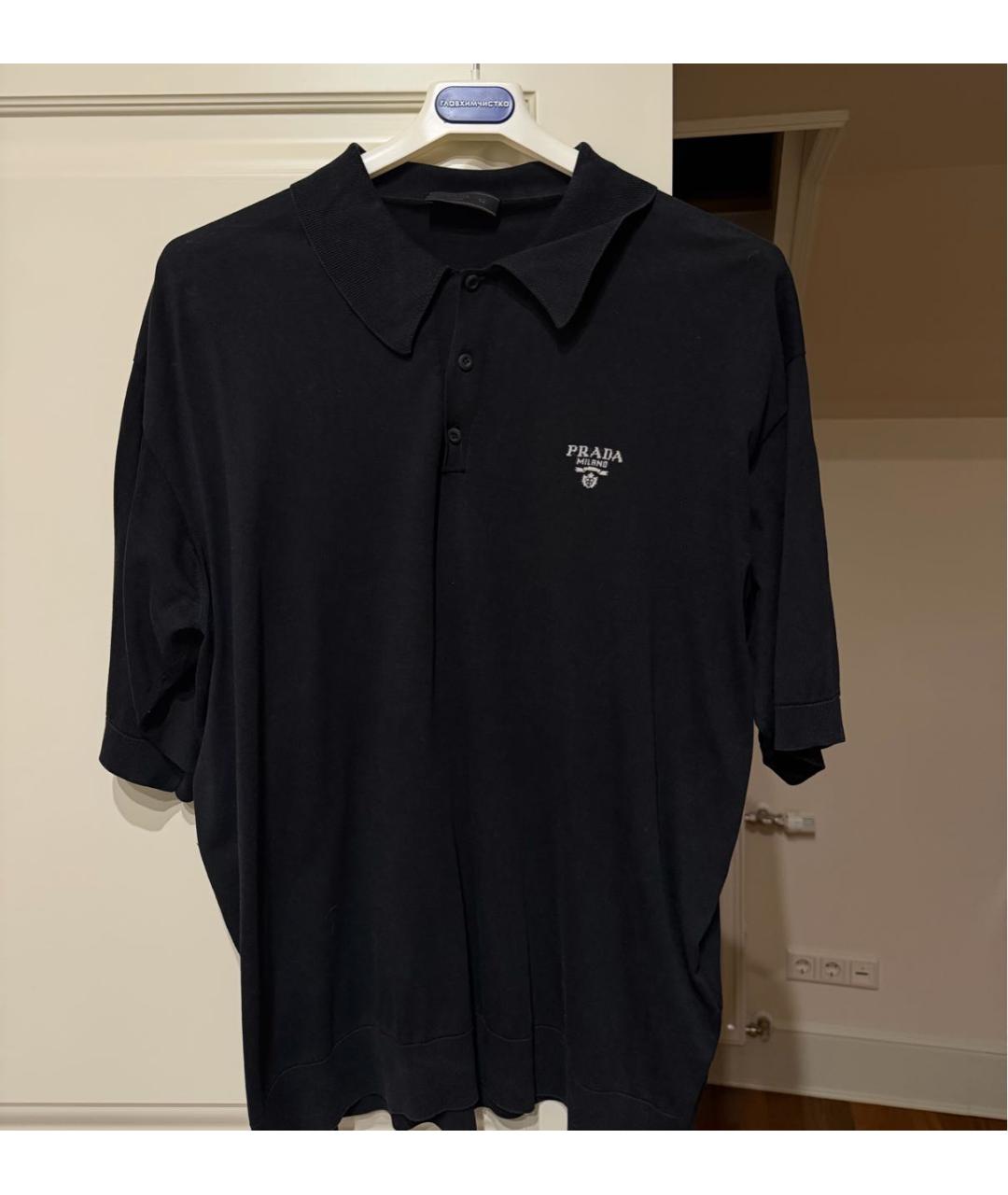 PRADA Черное поло с коротким рукавом, фото 5