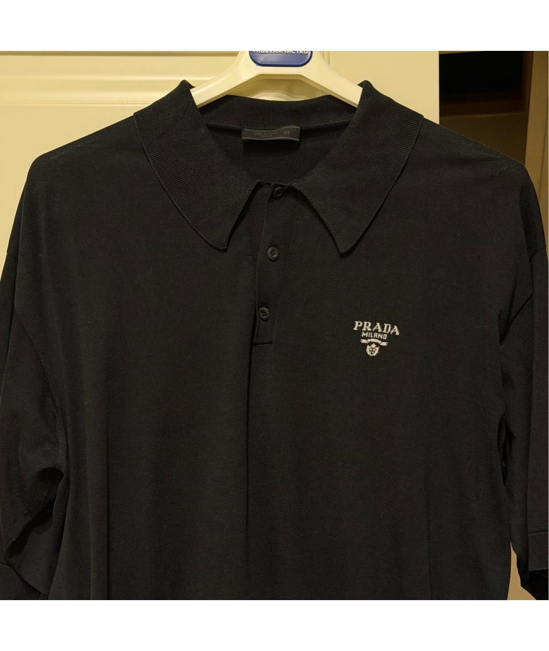 PRADA Черное поло с коротким рукавом, фото 4