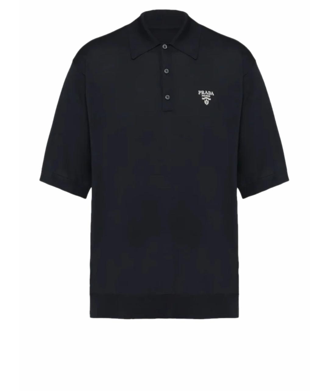 PRADA Черное поло с коротким рукавом, фото 1
