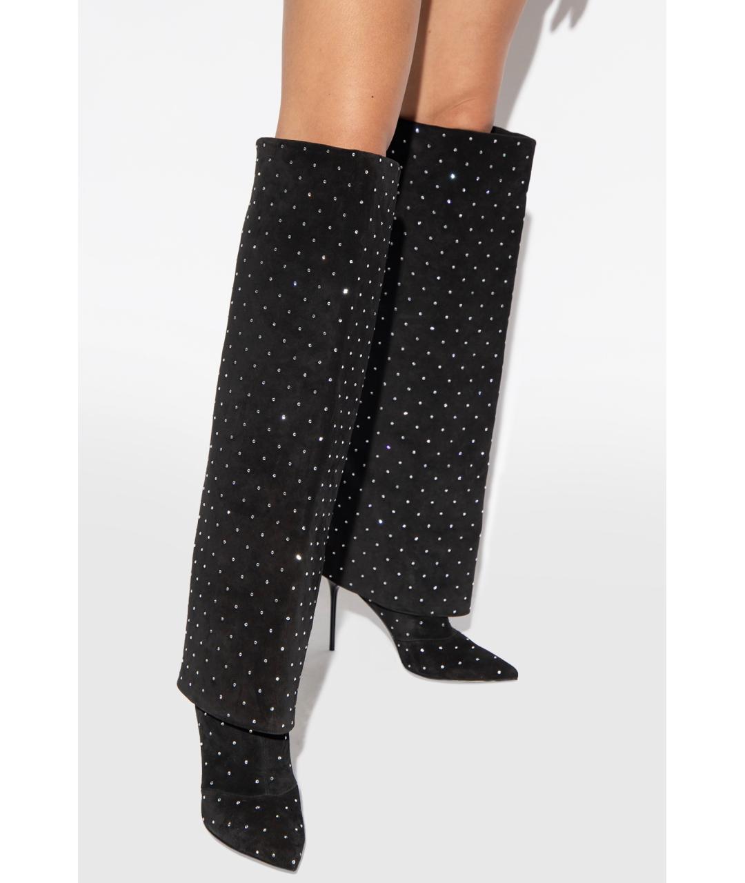 BALMAIN Черные замшевые ботфорты, фото 5